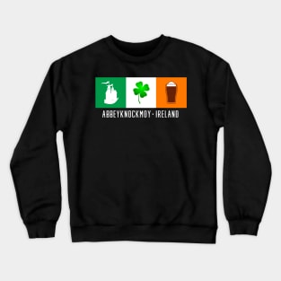 Abbeyknockmoy Ireland, Gaelic - Irish Flag Crewneck Sweatshirt